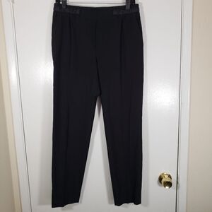 Zara Black Straight Leg Casual Dress Trouser Pants Size M